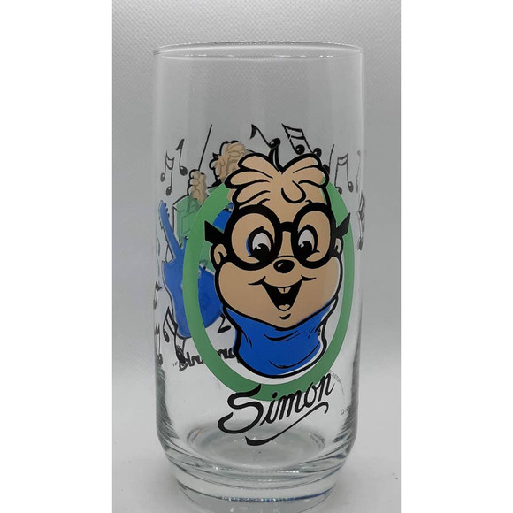 1985 The Chipmunks Simon Glass and 1979 BK Sir Shake A Lot Glass - Picture 1 of 4